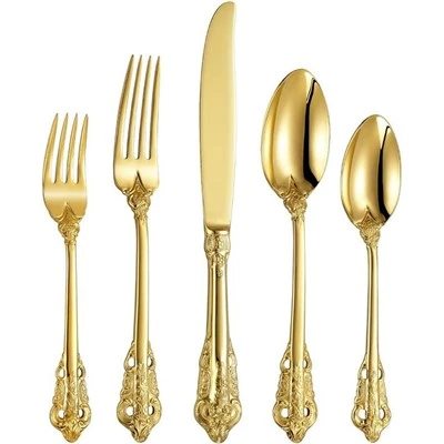 Antiek   Royal   Goud   Roestvrij   Staal   Bestek   Set   Tafel   Keukengerei   Set
