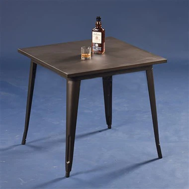 Vierkante industriële eettafel van gepoedercoat staal